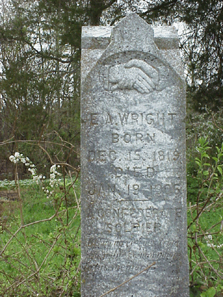 E. A Wright's grave in Beard's Cemetery, 1999